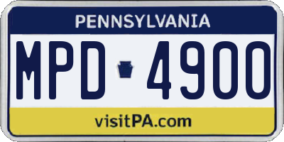 PA license plate MPD4900