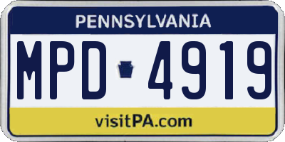 PA license plate MPD4919