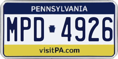PA license plate MPD4926