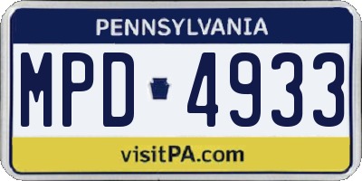 PA license plate MPD4933