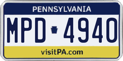 PA license plate MPD4940