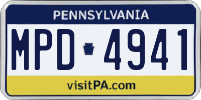 PA license plate MPD4941