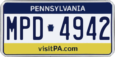 PA license plate MPD4942