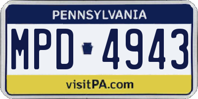 PA license plate MPD4943
