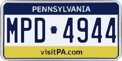PA license plate MPD4944