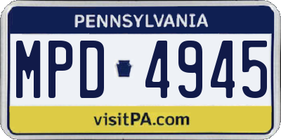 PA license plate MPD4945