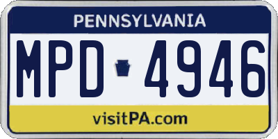PA license plate MPD4946