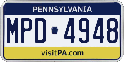 PA license plate MPD4948