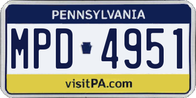 PA license plate MPD4951