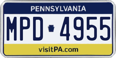 PA license plate MPD4955