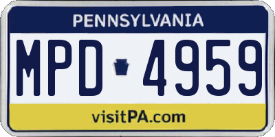 PA license plate MPD4959