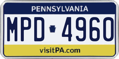 PA license plate MPD4960
