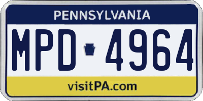 PA license plate MPD4964
