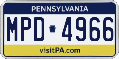 PA license plate MPD4966