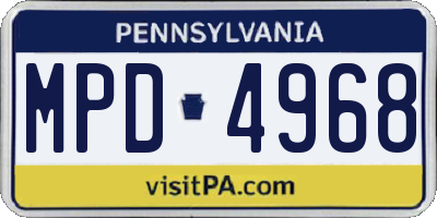 PA license plate MPD4968