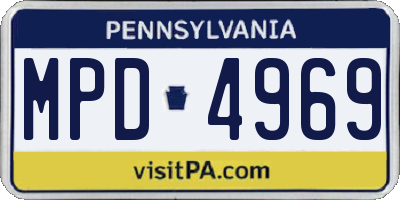 PA license plate MPD4969