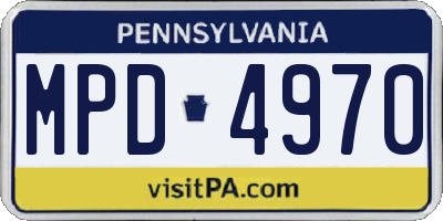 PA license plate MPD4970