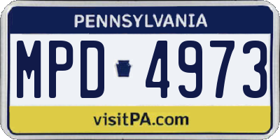 PA license plate MPD4973