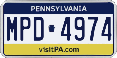 PA license plate MPD4974