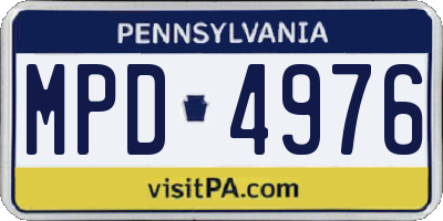 PA license plate MPD4976