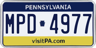 PA license plate MPD4977
