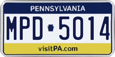 PA license plate MPD5014