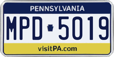 PA license plate MPD5019