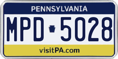 PA license plate MPD5028