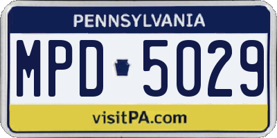 PA license plate MPD5029