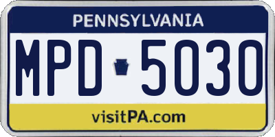 PA license plate MPD5030