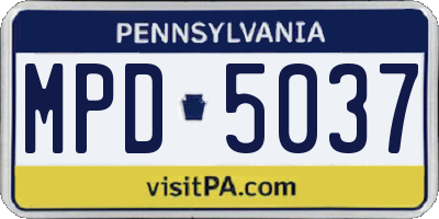 PA license plate MPD5037