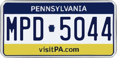 PA license plate MPD5044