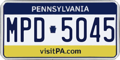PA license plate MPD5045