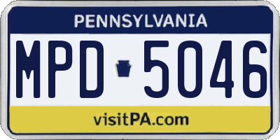 PA license plate MPD5046