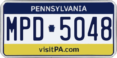 PA license plate MPD5048