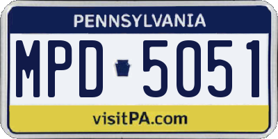 PA license plate MPD5051