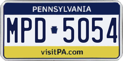 PA license plate MPD5054