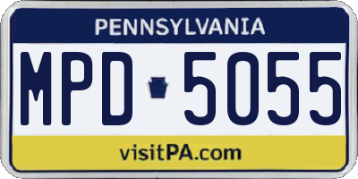 PA license plate MPD5055