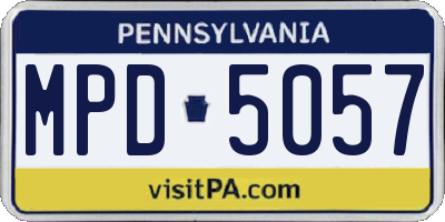 PA license plate MPD5057