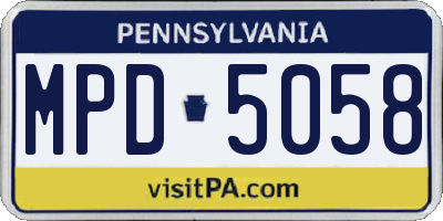 PA license plate MPD5058