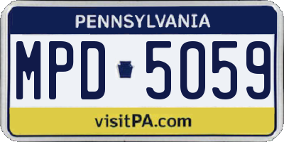 PA license plate MPD5059