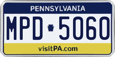 PA license plate MPD5060
