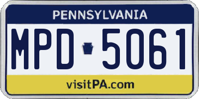 PA license plate MPD5061