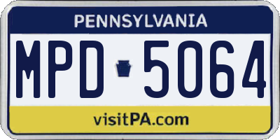 PA license plate MPD5064