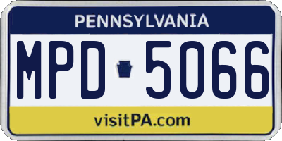 PA license plate MPD5066
