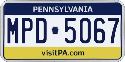 PA license plate MPD5067