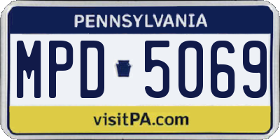 PA license plate MPD5069