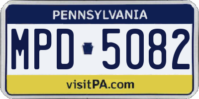 PA license plate MPD5082