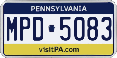 PA license plate MPD5083