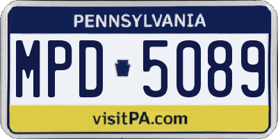 PA license plate MPD5089